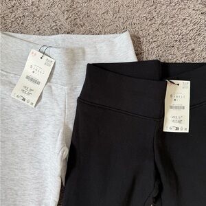 Zara Black and Light Gray sweat pants Leggings - Women's lot of 2